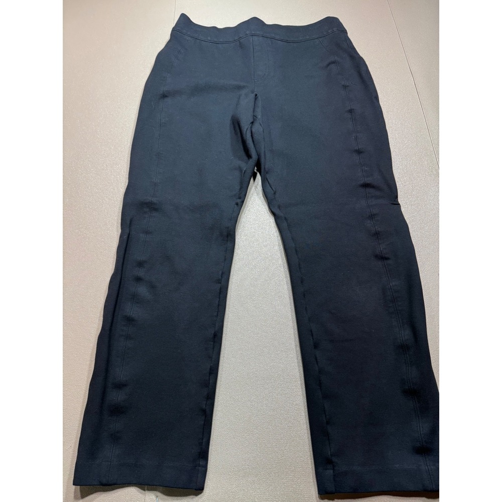 Spanx The Perfect Pant Black Slim Straight Leg Ponte Trousers‎ Petite Medium